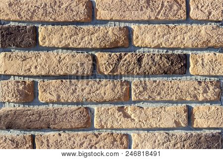 Fragment Of A Wall Made Of Stone. Stone Wall.