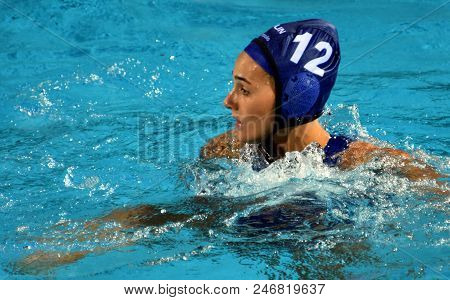 Budapest, Hungary - Jul 16, 2017. Szilagyi Dorottya (hun) In The Preliminary Round. Fina Waterpolo W