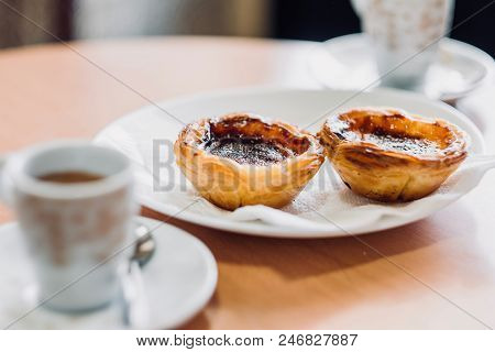 Traditional Portuguese Pastry And Coffee