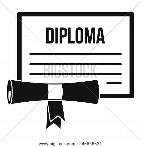 Graduation Diploma Icon. Simple Illustration Of Graduation Diploma Vector Icon For Web Design Isolat