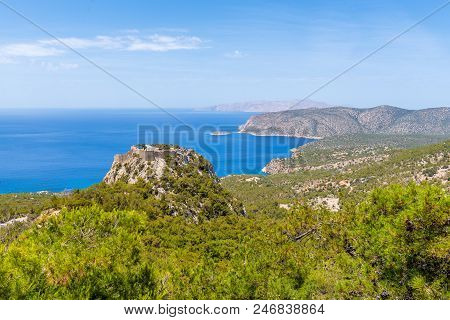 View Of Castle Of Monolithos On The West Coast Of Rhodes Island.greece.