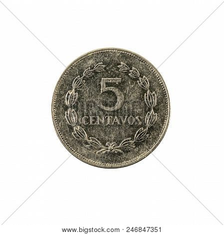 5 Salvadoran Centavo Coin (1995) Obverse Isolated On White Background