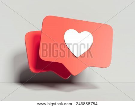 Like Icons On White Background, 3d Rendering