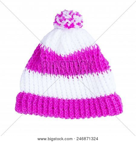 Close Up Color Woolhat, Isolated On White Background