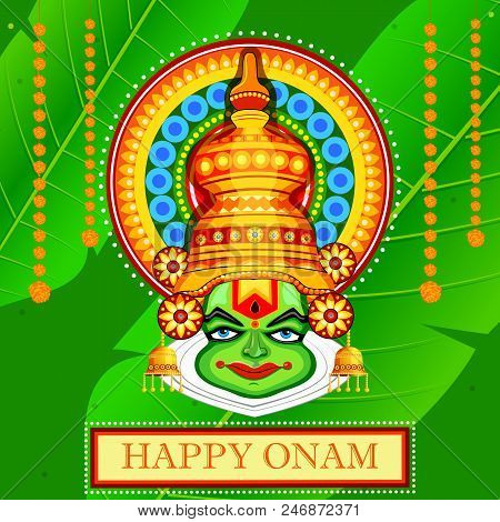 Vector Illustration Of Happy Onam Festival Background Of Kerala