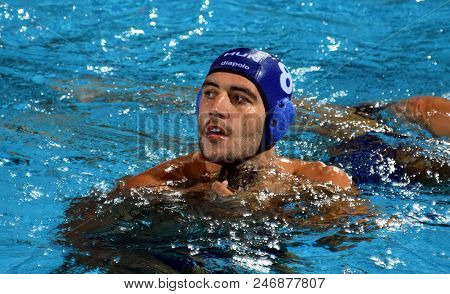 Budapest, Hungary - Jul 17, 2017. GOR-NAGY Miklos, hungarian waterpolo player. FINA Waterpolo World Championship was held in Alfred Hajos Swimming Centre.