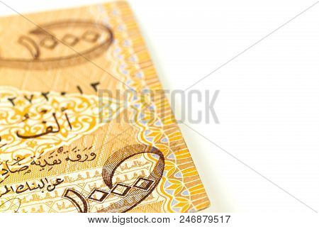 Close-up Of A Single 1000 Iraqi Dinar Bank Note Obverse