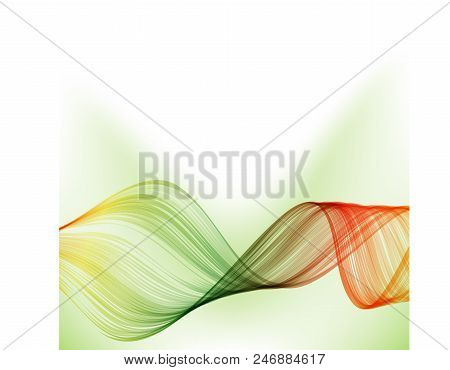 Abstract Wave. Color Illustration. Yellow, Green, Orange