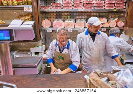 MILAN, ITALY - CIRCA NOVEMBER, 2017: staff in shop in Milan.