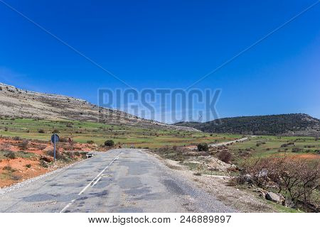 Old Road Through The Landscape Of Castilla Y Leon Near Atienza, Spain