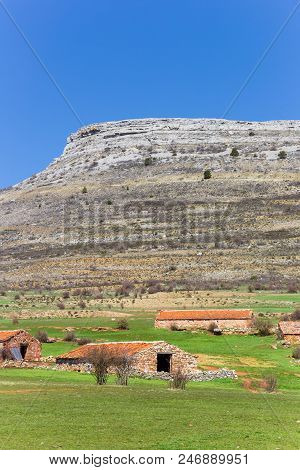 Old Farms In The Landscape Of Castilla Y Leon Near Atienza, Spain
