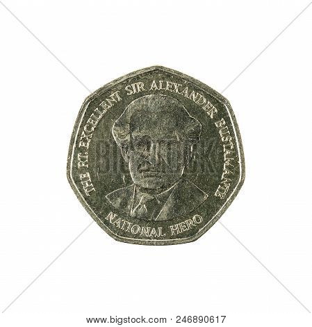 1 Jamaican Dollar Coin (1996) Reverse Isolated On White Background