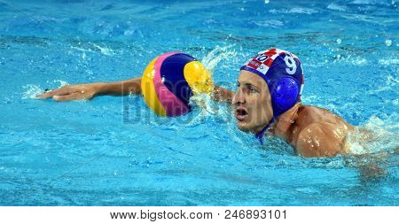 Budapest, Hungary - Jul 17, 2017. Sukno Sandro (cro) Playing Against Usa In The Preliminary Round. F
