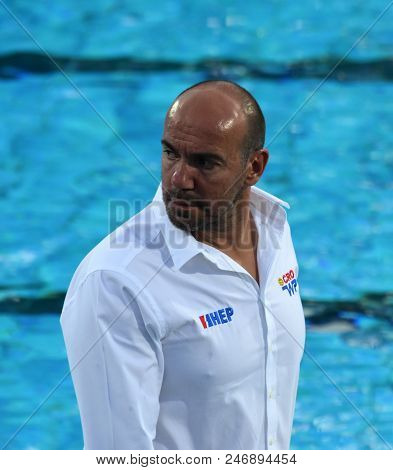Budapest, Hungary - Jul 17, 2017. Ivica Tucak, Head Coach Of Croatia. Fina Waterpolo World Champions