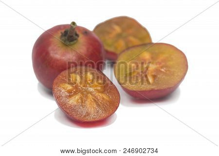 Flacourtia Fruit Ramontchi Isolate On White Background