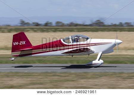Lethbridge, Australia - November 23, 2014: Kit Built Vans Rv-6 Single Engine Light Aircraft Vh-zix.