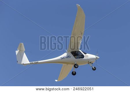 Lethbridge, Australia - November 23, 2014: Pipistrel Sinus Ultralight Aircraft Vh-yad.