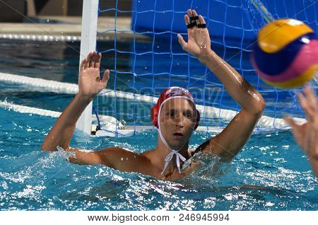Budapest, Hungary - Jul 25, 2017. Bijac Marko, Goalkeeper Of The Croatia Team. Fina Waterpolo World 