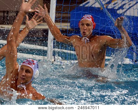 Budapest, Hungary - Jul 25, 2017. Bijac Marko, Goalkeeper Of The Croatia Team. Fina Waterpolo World 