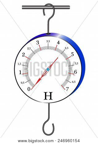 A Demonstration School Dynamometer That Shows The Strength Of The Action, The Force Is Measured In N