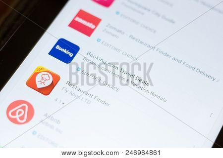 Ryazan, Russia - June 24, 2018: Bookingcom Travel Deals Icon On The List Of Mobile Apps