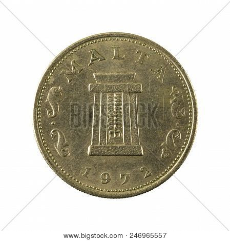 5 Maltese Cent Coin (1972) Isolated On White Background