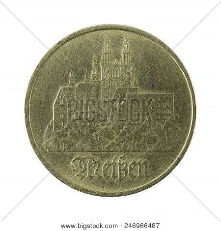 Historic 2 East German Mark Coin (1972) Reverse Meissen Isolated On White Background
