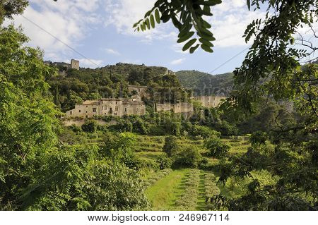 Panoramic View Of Oppede-le-vieux In The Luberon, Provence, France