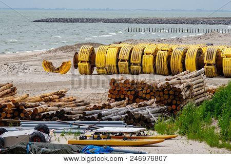 Image Of Theconstruction  Site Where A New Island Is Forming