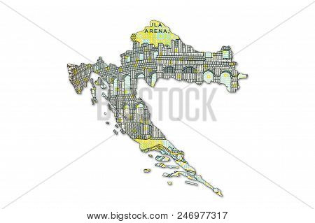 10 Croatian Kuna Bank Note In Shape Of Croatia