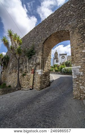 Medinia Sidonia, Cadiz, Spain, July 2017:  Belen Gate Of The Ancient Wall Of Medina Sidonia