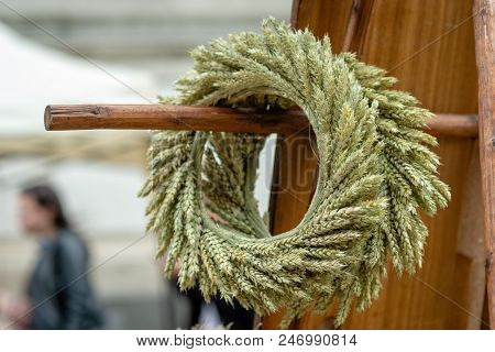 Riga. Latvia. From The Wheat Crop  Braided Crowns In Ligo Market.