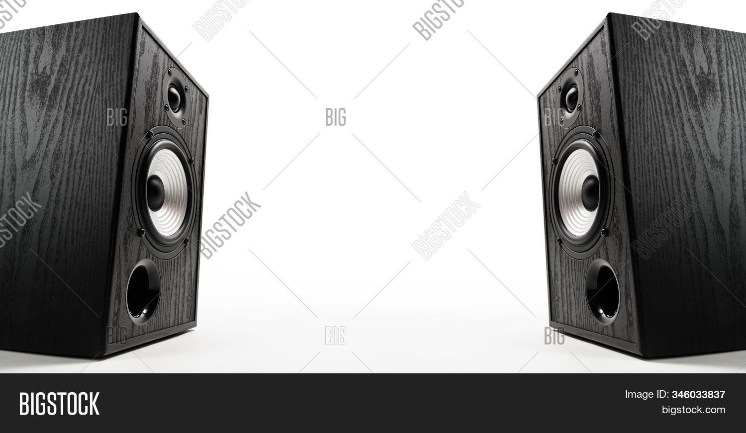 two big speakers