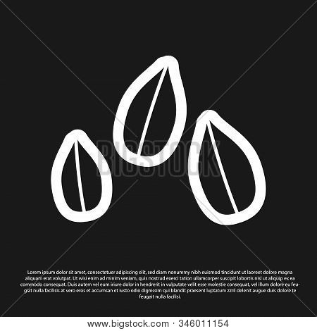 Black Sesame Seeds Icon Isolated On Black Background. Vector Illustration