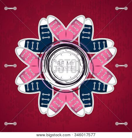 Valentines Day Greeting Card With A Couples Feets - Vector