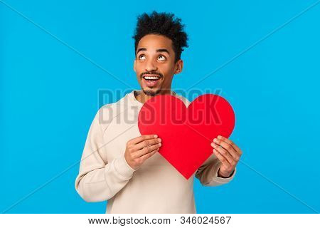 Drea, Y And Passionate, Upbeat African American Guy Thinking How Make Perfect Valentines Day Date, L