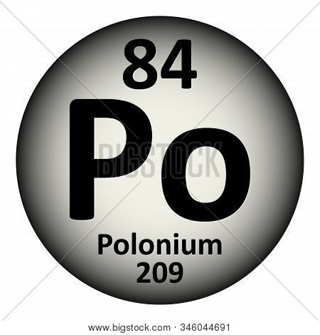 Periodic Table Element Polonium Icon On White Background. Vector Illustration.