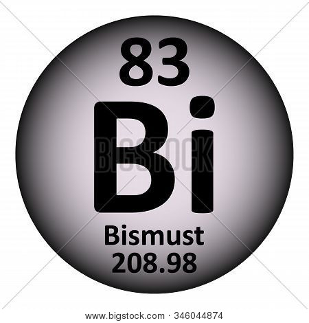 Periodic Table Element Bismuth Icon On White Background. Vector Illustration.