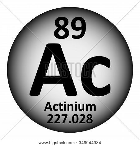 Periodic Table Element Actinium Icon On White Background. Vector Illustration.