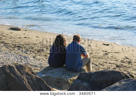 Par på stranden