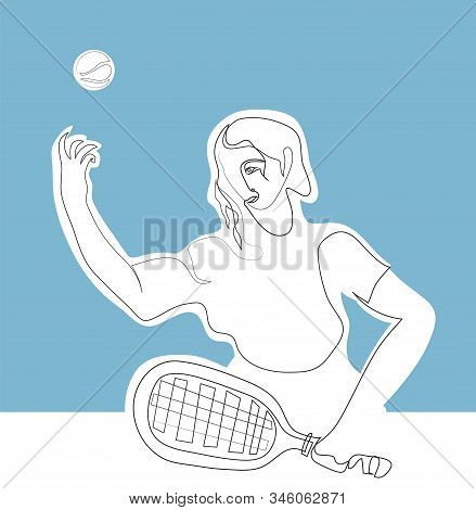 One Continuous Line Drawing Of Tennis Player Service Serving Woman
Simple Line Art Drawing Of Tennis
