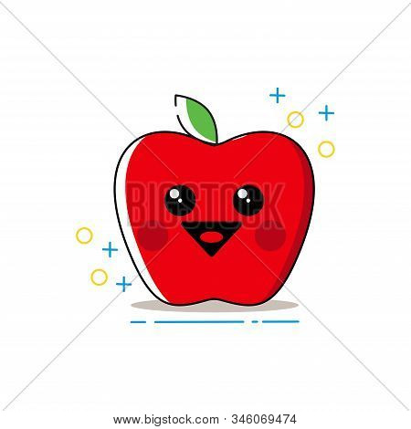 Apple Cute Logo, Apple Icon Vector, Beautiful Apple Vector Logo, Sticker Of A Cartoon Apple