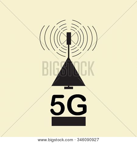 Vector Technology Icon Network Sign 5g. Illustration 5g Internet Symbol In Flat Line Minimalism Styl