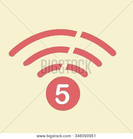 Vector Technology Icon Network Sign 5g. Illustration 5g Internet Symbol In Flat Line Minimalism Styl