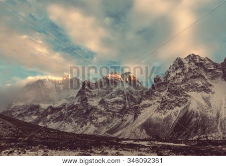 Scenic view of Jannu peak, Kanchenjunga Region, Himalayas, Nepal.