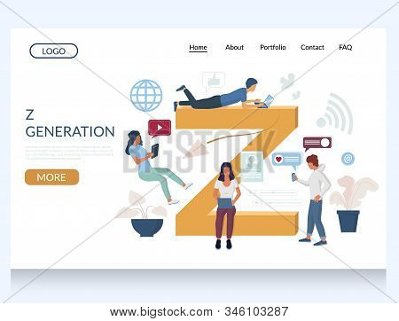 Z Generation Vector Website Landing Page Design Template