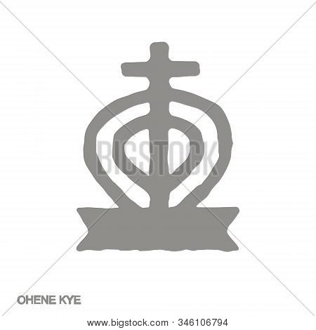Vector Monochrome Icon With Adinkra Symbol Ohene Kye