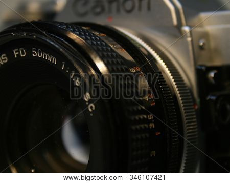 Close Up Of Canon Ae-1 Film Camera