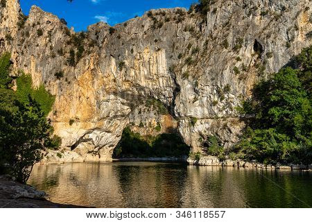 Pont Darc, Rock Arch Over The Ardeche River In France