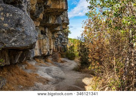 Landscape View Near Balazuc In France, Ardeche District